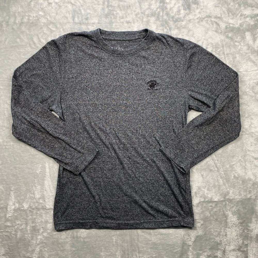 Beaverly Hills Polo Club Mens Gray Heathered Long Sleeve Crew Neck Shirt Size S